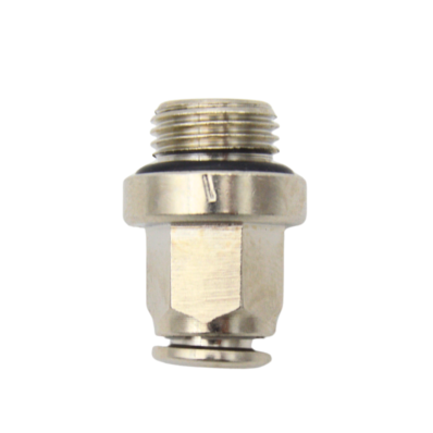 Raccord droit acier nickelé 1/8" BSP - tube Ø 4 mm