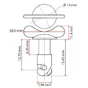 Vis Dzus à ailette AJW5-50 1/4 tour 13 mm