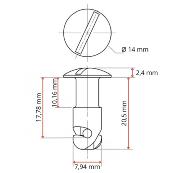 Vis Dzus bombée AJ5-70 - 17 mm