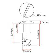 Vis Dzus bombée AJ5-50 - 13 mm