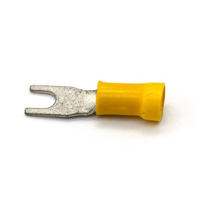 Cosse fourche jaune 6 mm