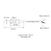 Sonde température EGT à vis M8 x 100